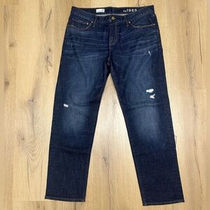 GAP Women’s Sexy Boyfriend Distressed Dark Blue Jeans
